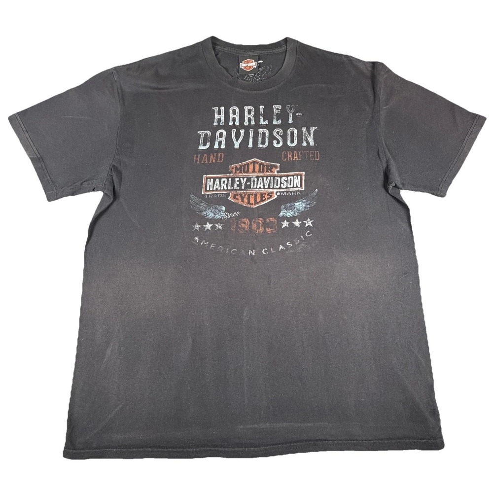 Harley Davidson T Shirt Mens Black Graphic Logo Biker Motorcycle Tee XL